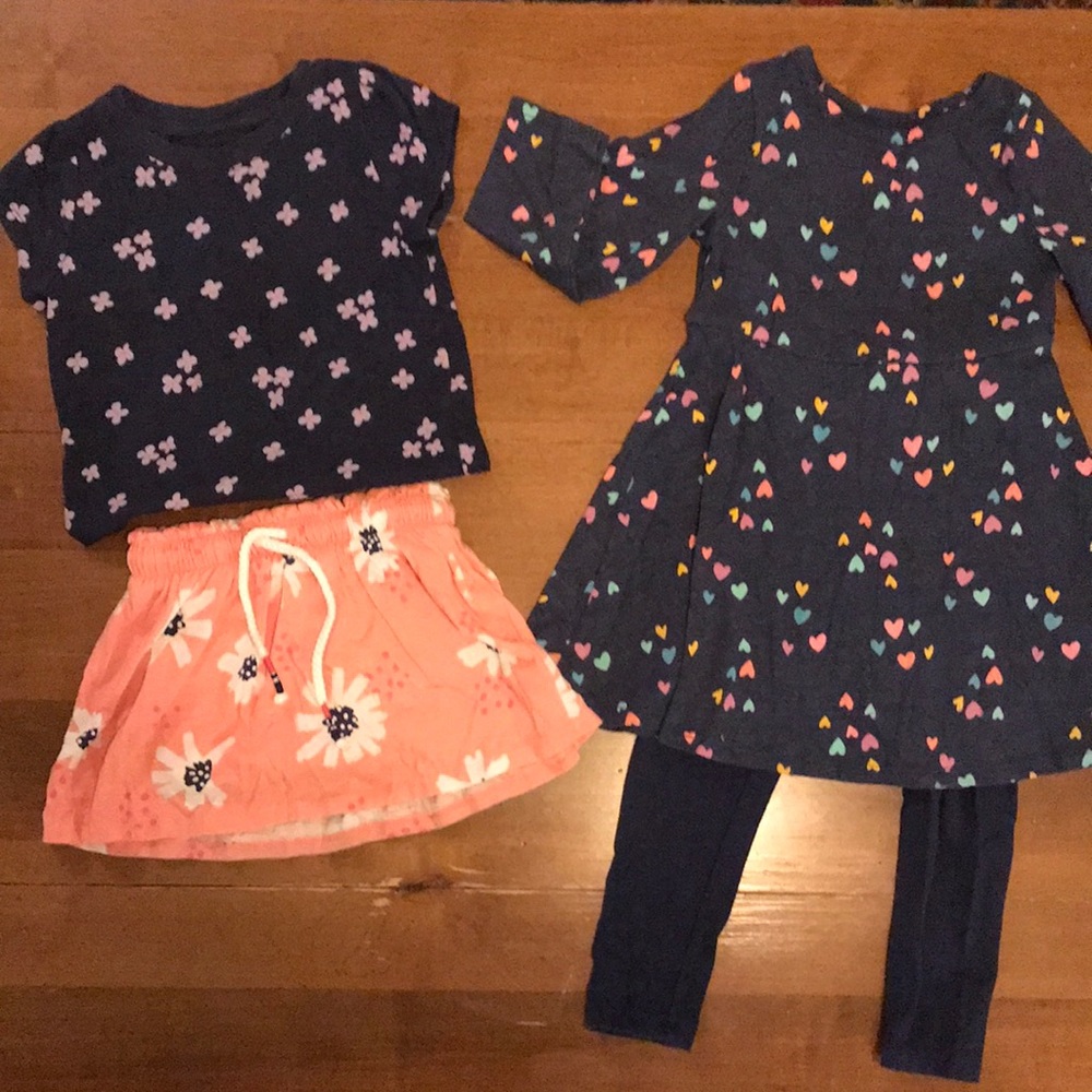 3T girls spring mix and match outfit bundle (4 pieces)